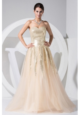 Sweetheart Champagne 2013 Prom Dress with Sequin