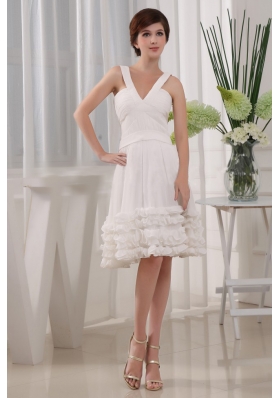 Attractive Chiffon V-neck Knee-length Prom Dress