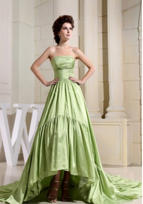 Yellow Green Prom Celebrity Dress High-Low Style