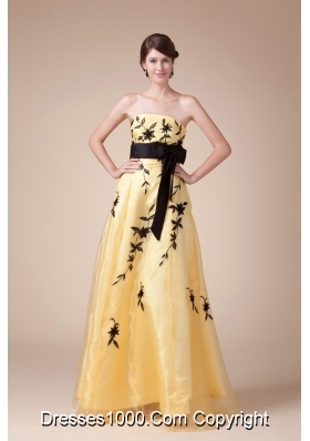 Bowknot Exclusive Empire Strapless Long Prom Dress For 2013