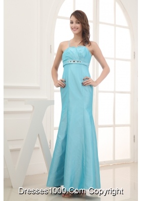 2013 Spaghetti Straps Beading Ankle-length Bridesmaid Dress