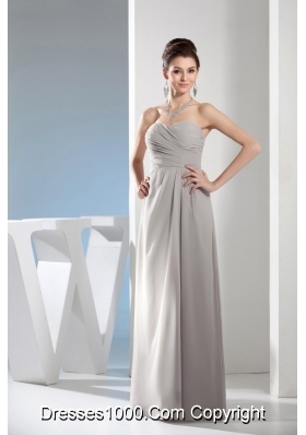 Cheap Column Sweetheart Ruching Gray long bridesmaid Dress in 2013