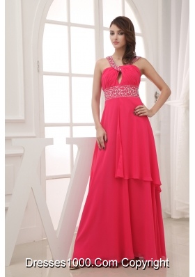 Elegant Empire V-neck Long Prom Dress For 2013 Custom Made