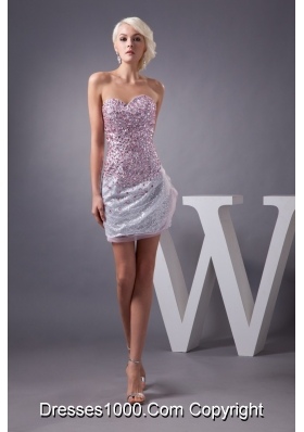 Sweetheart Strapless Mini Prom Dresses with Sequins and Rhinestone