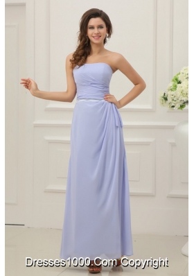 Strapless Empire Chiffon Ankle-length Prom Maxi Dress with Ruches