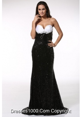 Gorgeous Mermaid Sequin Prom Celebrity Dress with Brush Train