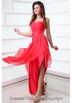 Chic Single Shoulder Asymmetrical Chiffon Prom Cocktail Dresses