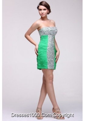 Hot Seller Beaded Sexy Mini-length Green Prom Cocktail Dress