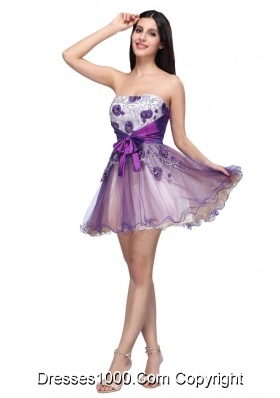 Unique Design Princess Strapless Mini-length Prom Cocktail Dress