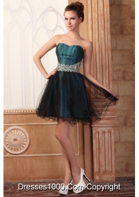 Attractive Summer Mini-length Strapless Prom Dresses with Beading