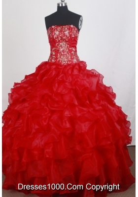 Popular Ball Gown Strapless Floor-length Quinceanera Dress