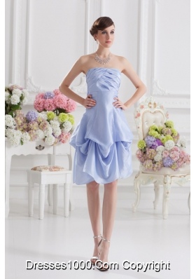 Lavender Strapless Short Taffeta Prom Dress with Bowknot