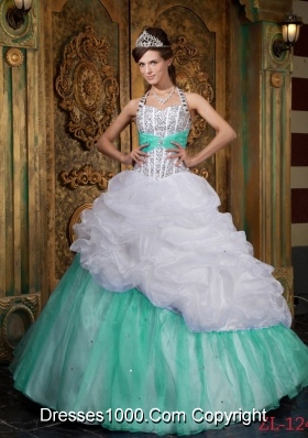 Princess Halter Quinceanera Gown Dresses with Beading and Pick-ups