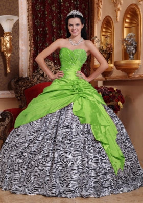 2014 Unique Sweetheart Beading Zebra Quinceanera Dresses