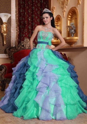 Multi-color Sweetheart Beading and Appliques for 2014 Quinceanera Dresses