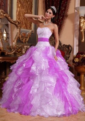 2014 Puffy Sweetheart Beading and Ruching Quinceanera Dresses