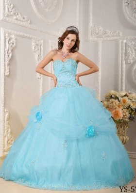 Beautiful Puffy Sweetheart Beading and Appliques 2014 Quinceanera Dresses