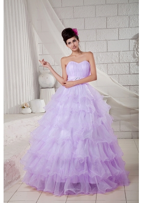 Sweetheart Organza Beading and Ruffled Layers Sweet Sixteen Dresses