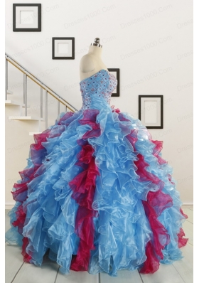 Fashionable Beading Quinceanera Dresses in Multi-color For 2015