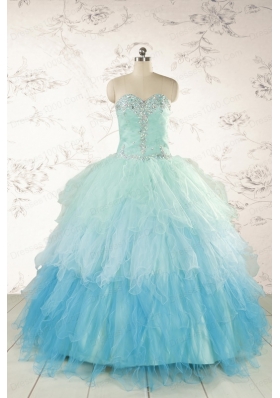 Fashionable Multi-color Quinceanera Dresses with Beading and Ruffles