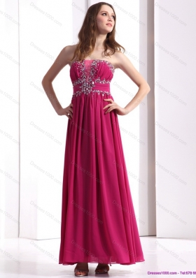 Sophisticated Strapless Floor Length 2015 Prom Dress with Beading