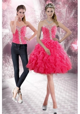 2015 Sweetheart Detachable Prom Skirts with Beading and Ruffles