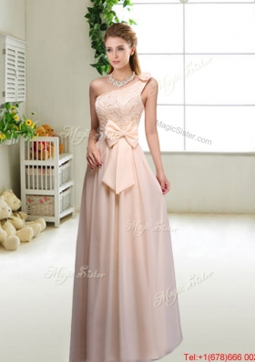 Discount One Shoulder Prom Dresses in Champagne