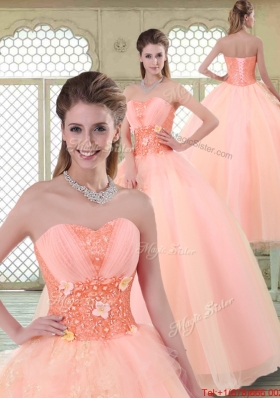 Beautiful Appliques and Beading Sweet 16 Dresses with Sweetheart