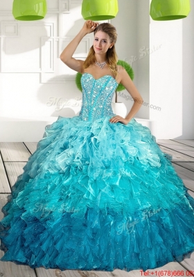 2015 Sweetheart Multi Color Elegant Quinceanera Dresses with Ruffles and Beading