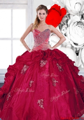 2015 Designer Sweetheart Ball Gown Quinceanera Dresses with Appliques