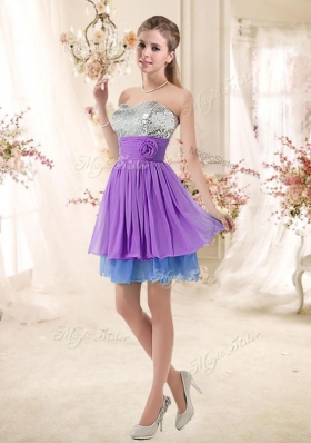 2016 Top Selling Sweetheart Short Sequins Prom Dresses in Multi Color