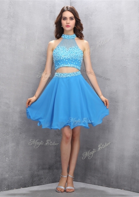 Popular Sleeveless Beading Zipper Homecoming Dress