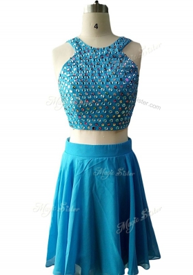 Scoop Sleeveless Beading Zipper Homecoming Dress