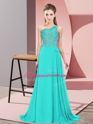 Glamorous Sleeveless Beading Side Zipper Prom Gown