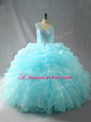 Tulle Sleeveless Quinceanera Dress and Beading and Ruffles