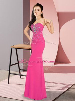 Sweetheart Sleeveless Chiffon Prom Gown Beading Zipper