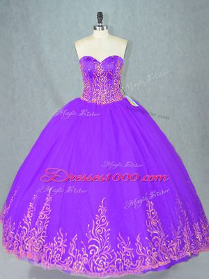 Floor Length Ball Gowns Sleeveless Purple Sweet 16 Dresses Lace Up