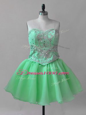 Suitable Sleeveless Mini Length Celebrity Prom Dress and Beading