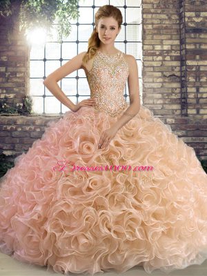 Admirable Sleeveless Beading Lace Up Sweet 16 Dress