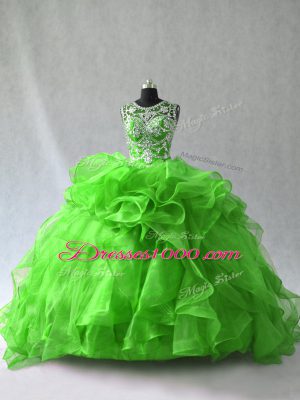 Sleeveless Beading and Ruffles Floor Length Sweet 16 Quinceanera Dress