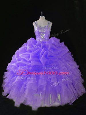 Charming Sleeveless Beading and Ruffles and Pick Ups Zipper 15th Birthday Dress