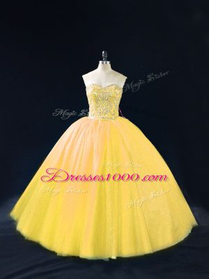 Sleeveless Lace Up Floor Length Beading Quinceanera Gowns