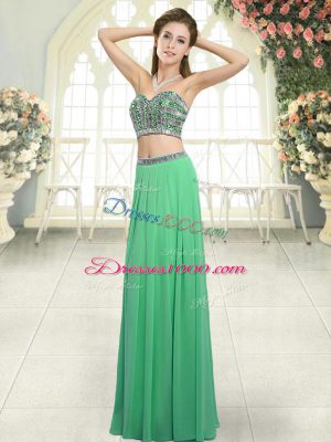 Superior Sleeveless Backless Floor Length Beading