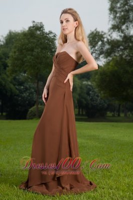 Sienna Brown Sheath Bridesmaid Dress Strapless Brush