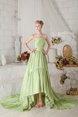 Chapel Train Ruch Prom Dress 2013 Yellow Green