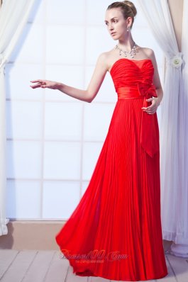 2013 Red Prom Dress Empire bowknot Pleated 