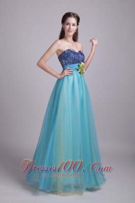 A-Line / Princess Handle-made Flower Prom Dress Sequin