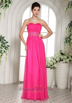 Column Prom Celebrity Dress Beading Decorated Waistband