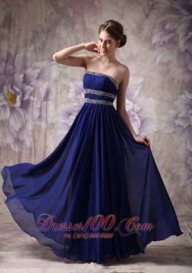 Empire Evening Dress Chiffon Beading Ruched