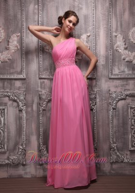 Empire One Shoulder Beading Prom / Evening Dress